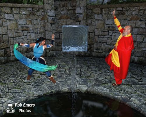 Air and water-benders practice their talents